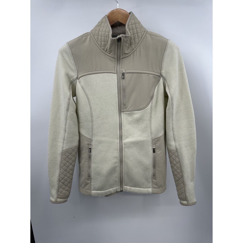 Athleta Truckee Jacket, Sandcastle Heather Medium Full Zip Pockets Women's